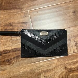 Michael Kors Black Chevron Clutch